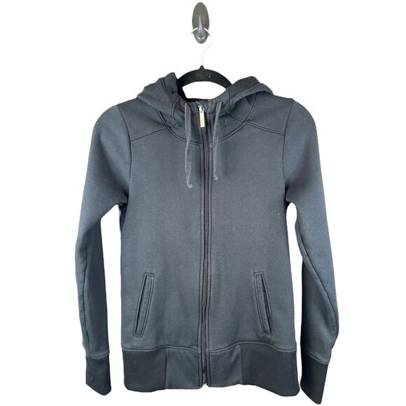 Under Armour Black Zip Up Hooded Fitted Cotton Blend Jacket Size Small - Picture 1 of 6